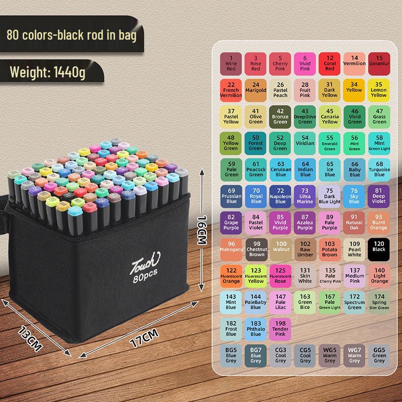 Dual-Tip Marker Brush Set for Kids - 24 To 48 Colors for Hand-Painted Anime Drawing