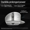 HP 930 Silver Bluetooth Mouse, Rechargeable, USB-C Charging, 3-Device Connection, 4-Way Scroll Wheel, 7 Programmable Buttons, Compatible with Mac,