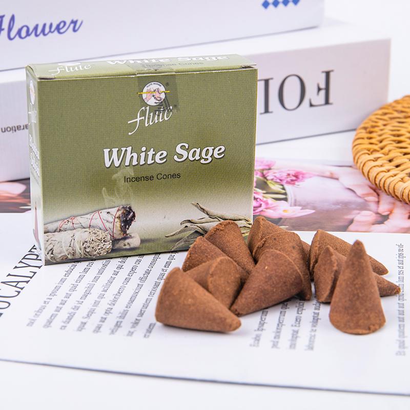 10 шт./компл., благовония с белым шалфеем, шишки, дымный очищающий аромат, успокаивают нервы