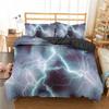 Lightning Duvet Cover Set Natural Phenomenon Bedding Set 3pcs for Kids Boys Thunder Comforter Cover Soft Polyester Quilt Cover