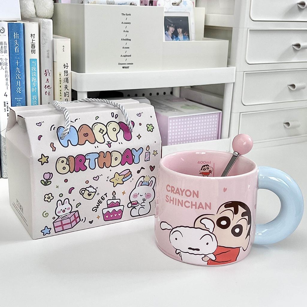 Керамическая кружка Crayon Xiaoxin для мальчиков и девочек, подарок на день рождения, парная кружка, для девушки, практичный сувенир, подарочная коробка