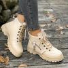 Модные теплые плюшевые ботильоны на толстой подошве для женщин, модные зимние кроссовки с высоким верхом, женские удобные нескользящие зимние ботинки на меху