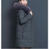 Women's Winter Plus Size Loose Warm Medium-length Down Jacket Hooded Jacket Solid Colour Slim Models Outerwear