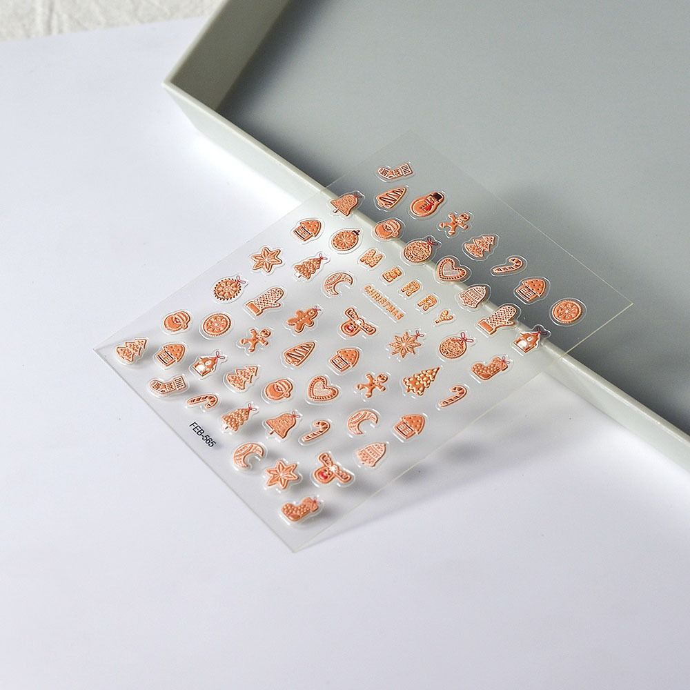 Милые рождественские маникюрные наклейки снежинки маникюр дизайн ногтей Decoratio 5D рельефные наклейки для ногтей женские