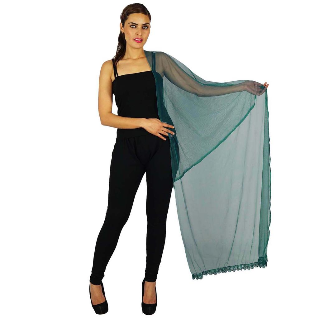 Indian Neck Wrap Long Stole Net Chunni Fashion Scarf Women Hijab Dupatta