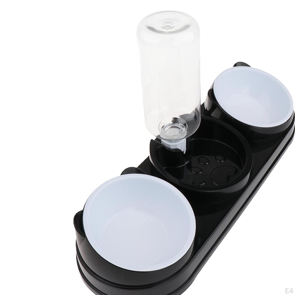 2 Food Bowls and Water Feeder Set Wet Dry Bowl Easy Cleaning Pets Supplies Pet Feeding