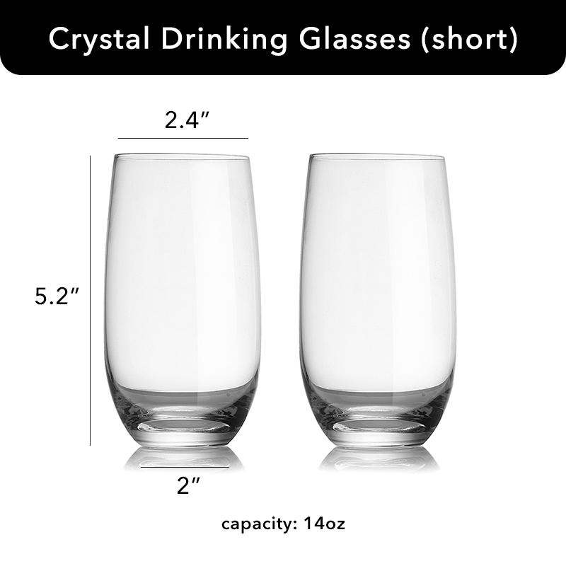 Crystal Highball Glasses Drinking Glasses ,Clear Tall Water Glasses Beverage Cups Mojito Glassware for Juice,Mixed Drinks