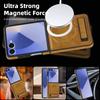 KEYSION Luxuxy PU Leather Magnetic Case for MagSafe for Samsung Galaxy Z Flip 7 5G 7 SE Kickstand Wireless Charging Phone Cover