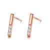 Earrings Silver925 Silver Gold 18K Coating Compatible with Metal Allergies Rhinestone CZ Diamond Cubic Zirconia Zirconia (pink Gold)