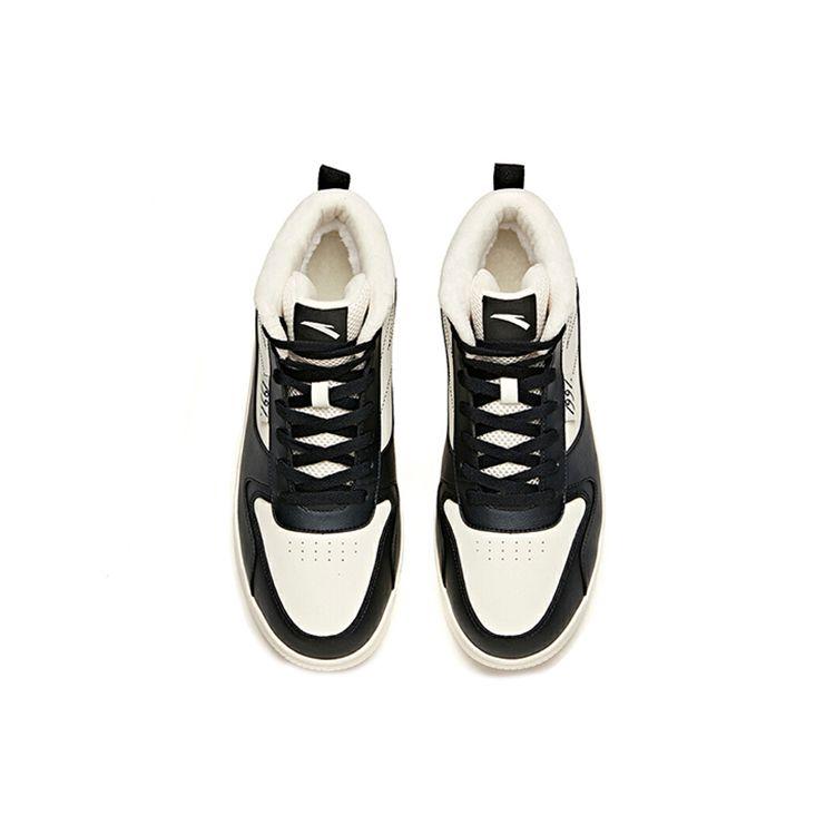 Anta Кроссовки Lifestyle Series из искусственной кожи, теплые и нескользящие, среднего размера, мужские кроссовки, белые, черные 912046920-1