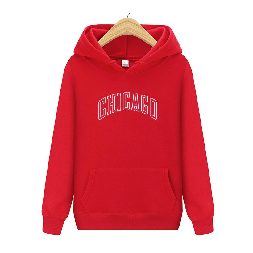 Chicago Men Hoodie Fashion Oversize Hoodies Women Pocket Long Sleeve Hoodies Clothing Chicago Sweatshirt Women Sweatshirts