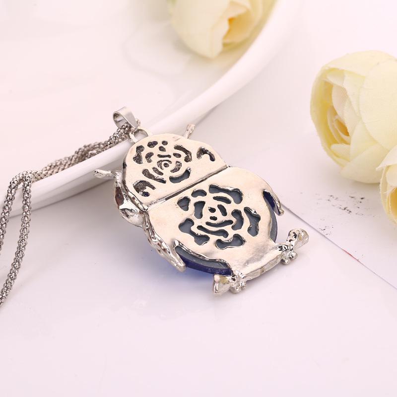 BLINGBAY Women's Sweater Chain Korean Style Crystal Owl Long Fashion Sweater Chain Necklace European and American Fashion Personalized Accessories