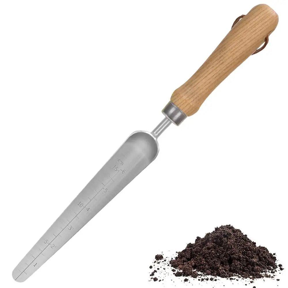Stainless Steel Garden Shovel with Scale Anti Slip Handle Potting Soil Scoop  Garden Tools