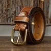 Модный тренд ретро универсальный первый слой коровьей кожи ремень мужской кожаный пряжка молодежный повседневный джинсовый ремень