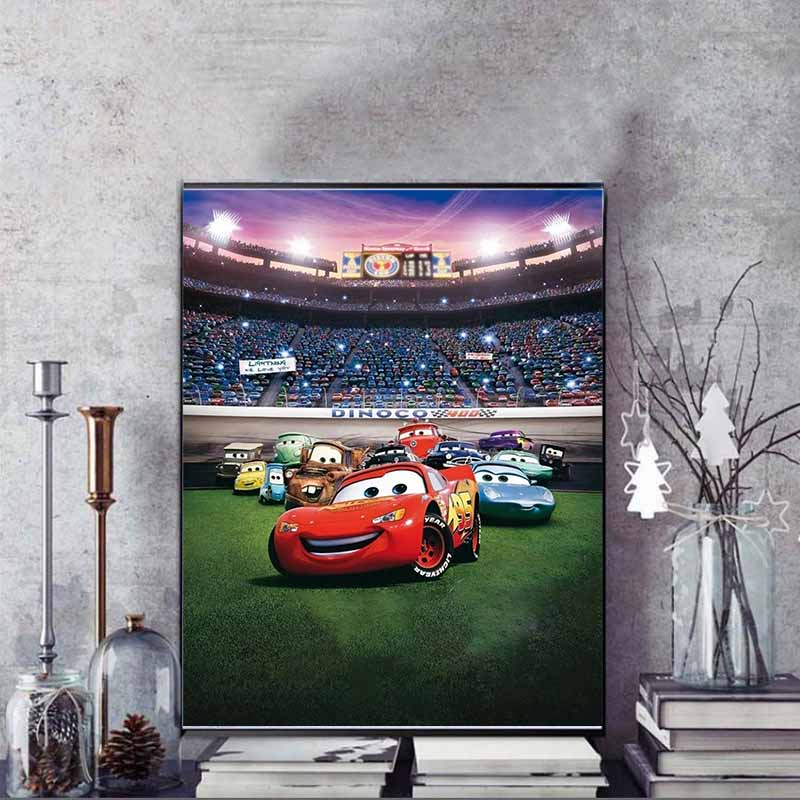 Disney Diamond Painting Cars Group Portrait Illustration Mosaic Embroidery Image Creation Diamond Painting Cross Stitch Home Decoration 5D DIY