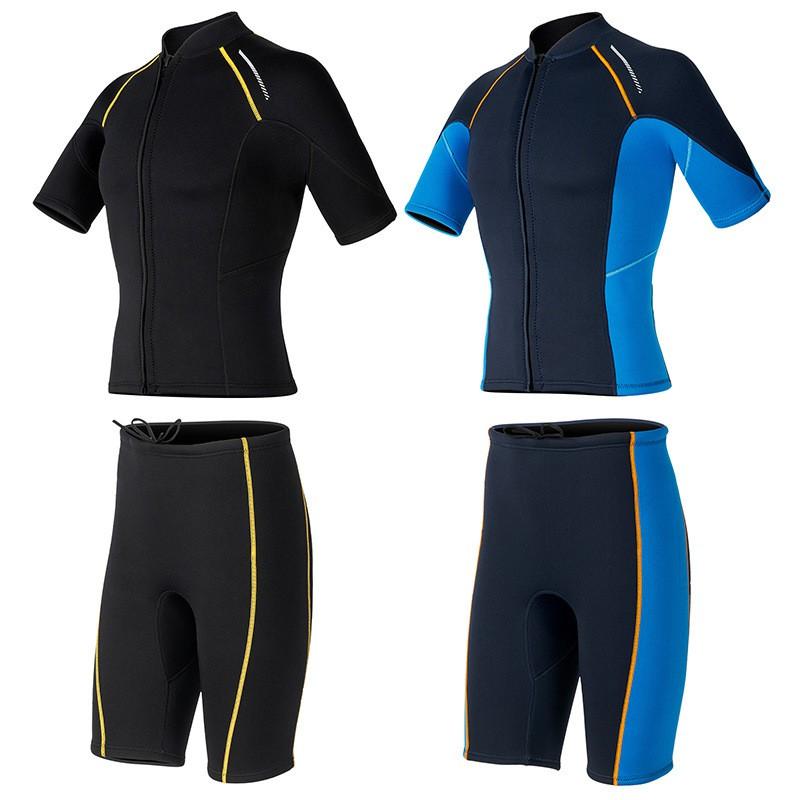 1.5mm Neoprene Wetsuit Set Men Women Short Sleeve Shorts Style Warm Thermal Protection Snorkeling Freediving