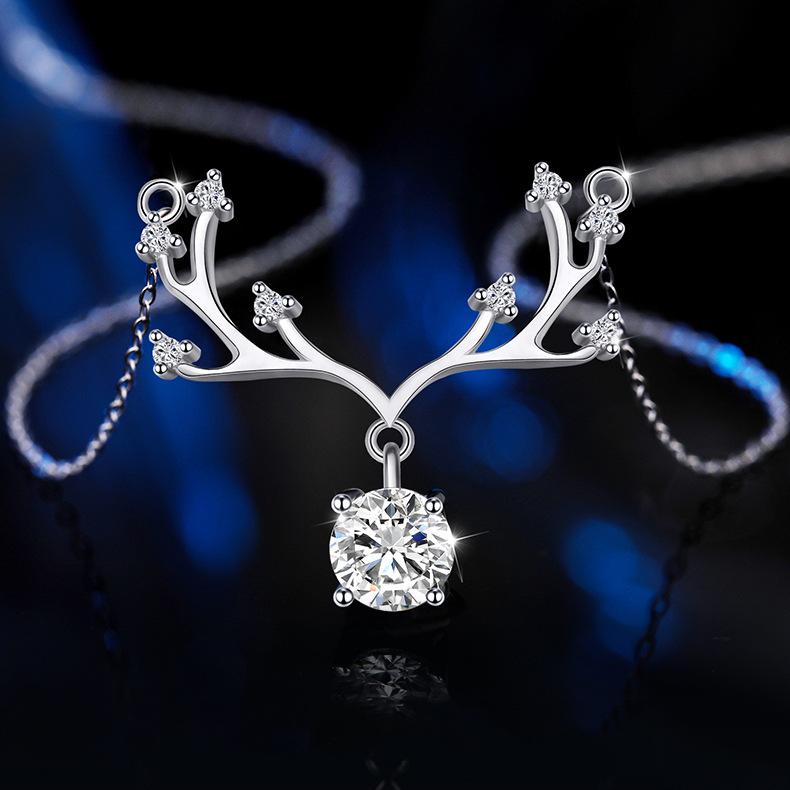 Ты - ожерелье для японской и корейской студентки, подвеска в виде маленького рога лося, цепочка на ключицу, цепочка на шею