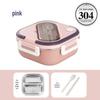 304 Stainless Steel Insulated Lunch Box with Lid - Rectangular, 4-5 Compartments for Adults & Teens