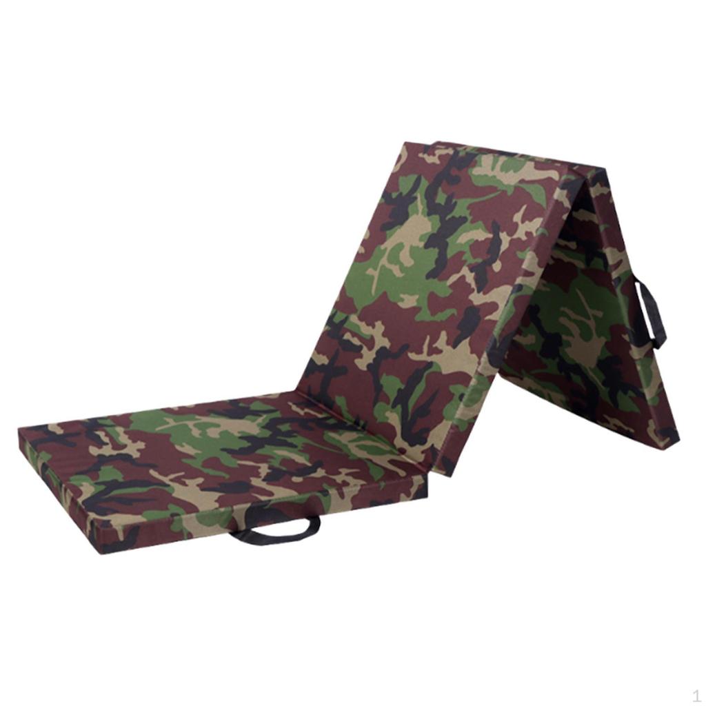 Three Fold Exercise Mat Nonslip Portable Easy To Carry Gymnastics with Handles for Stretching