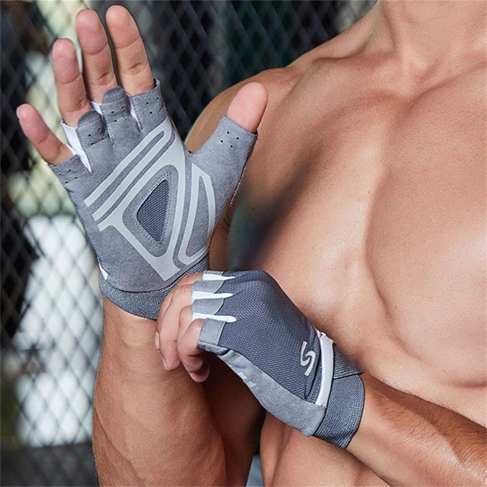 Fingerless Anti-Slip Half Finger Weight Lifting Gloves Cycling Gloves Gym Gloves Fitness Gloves