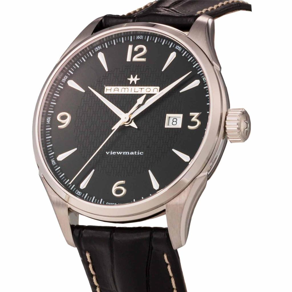 Часы Jazzmaster Viewmatic Auto с черным циферблатом из нержавеющей стали и сапфировым стеклом, автоматические, 44 мм, швейцарские брендовые часы H32755731 [Hamilton] мужские [Товар]