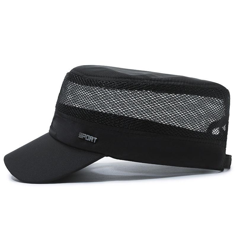 Мужская шляпа, летняя дышащая сетчатая шляпа, спортивная шляпа с плоским верхом для активного отдыха, быстросохнущая шляпа-утконос для людей среднего и пожилого возраста, ветрозащитная и солнцезащитная шляпа