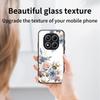 Для Xiaomi Redmi Note 14 Pro 4G Чехол Цветочный узор ТПУ+Закаленное стекло Защитная накладка для телефона