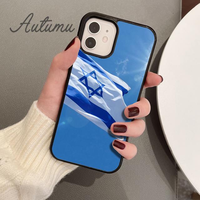 Israel Flag In Finger Phone Case for iPhone 11 12 13 14 Pro Max Mini XR XS SE 2020 7 8 Plus Samsung Galaxy S21 S22 Cover Shell