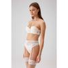 Женский комплект бюстгальтера с подвязками цвета экрю 4791 Birlen с дополнительными поддерживающими носками