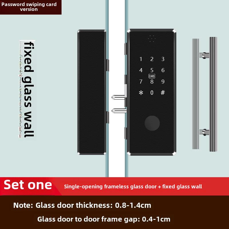Умный замок для стеклянной двери без удара: Дистанционно управляемый замок со сканером отпечатков пальцев для одно- и двухдверных дверей