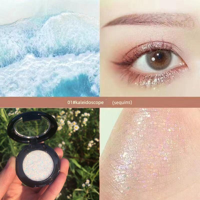 High-Gloss Single-Color Fine Glitter Eyeshadow Palette for Daily Light Makeup, Color-Rich and Sparkling Gel, Specifically for Performance Stage Makeup