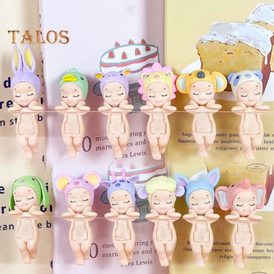 12 шт., держащая подбородок ангела, кукла, фрукт, головной убор, животное, фигурка ангела, ПВХ, мультяшная фигурка ангела, книжная полка, настольное украшение, орнамент