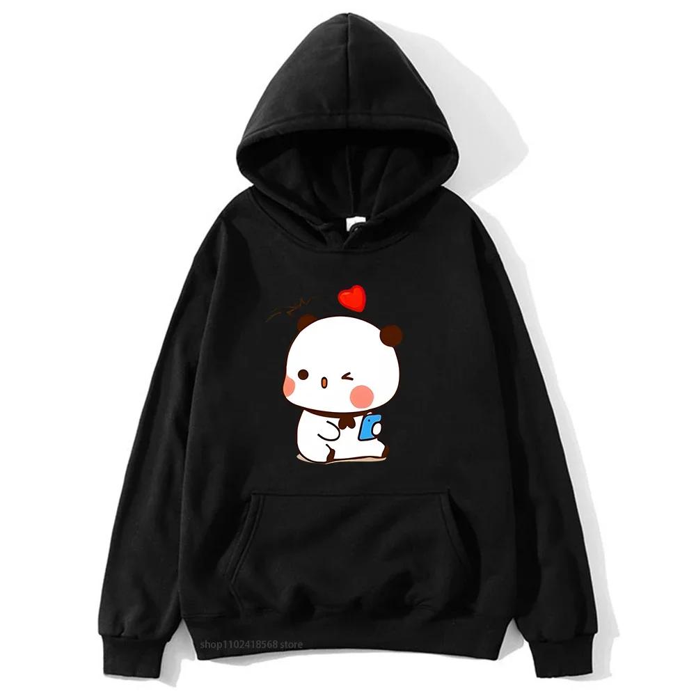 Cute Dudu and Bubu Hoodies Panda and Brownie Bear Couple Sweatshirt Men Women Clothes Kawaii Style Top