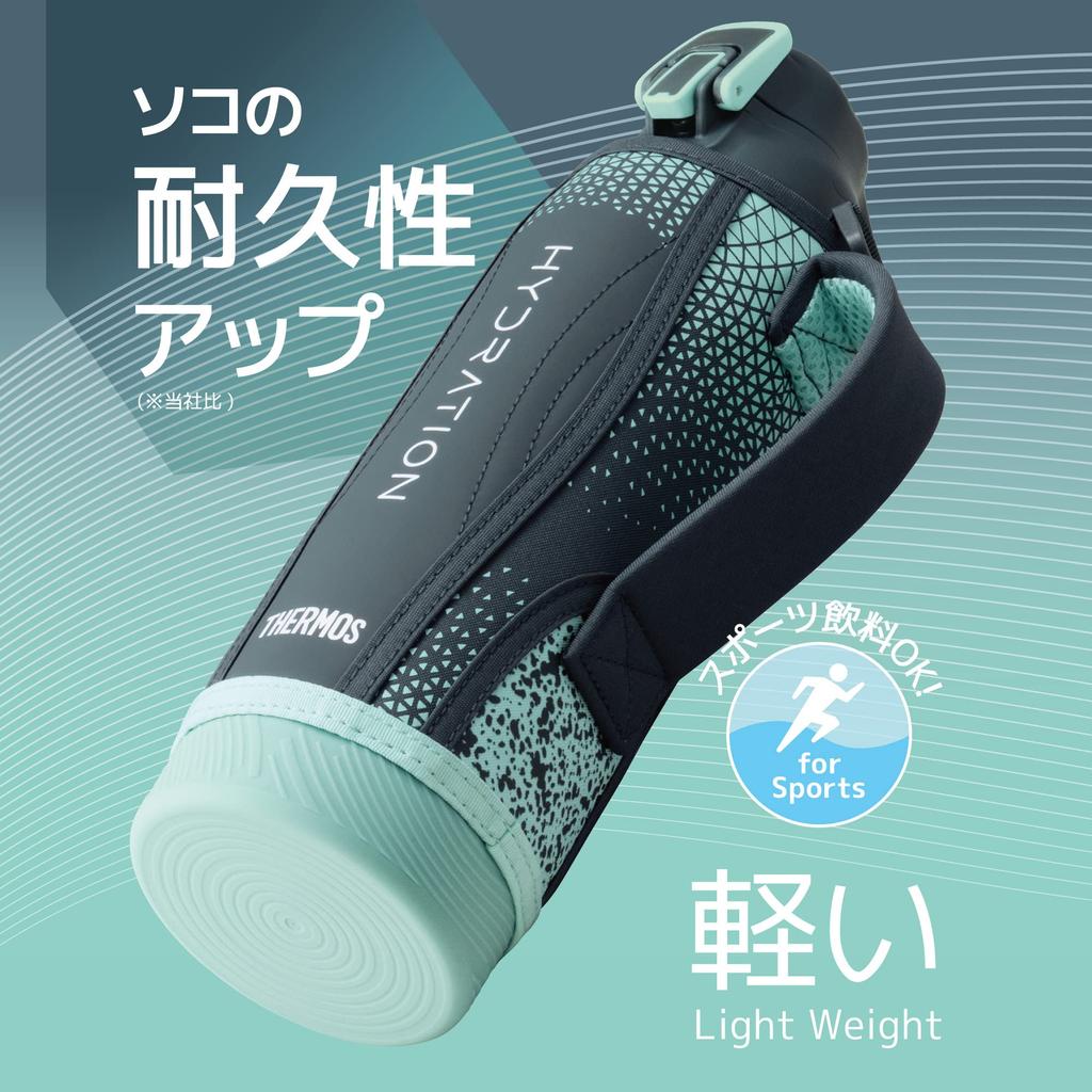 Thermos Vacuum Insulated Sports Bottle, 1L, Navy Mint, Cold Only, FHT-1002F NVMT