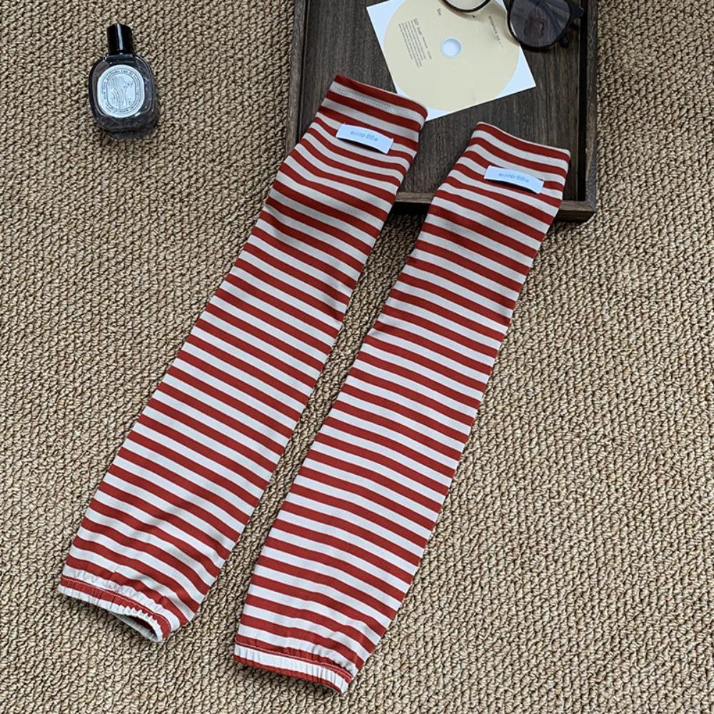Elastic Striped Ice Sleeves Arm Protection Summer Cycling Sleeves Sunscreen Sleeve Outdoor