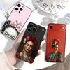 Чехол для телефона с рисунком Фриды Кало для iPhone 17,16,15,14,13,12,11 Plus,Pro Max,XS, Мягкий силиконовый черный чехол