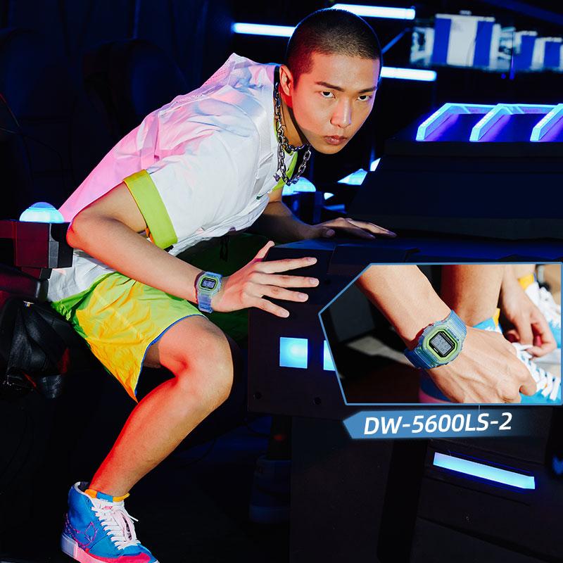Casio Мужские часы серии G-SQUAD Серые DW-5600LS-2PR DW-5600LS-2PR