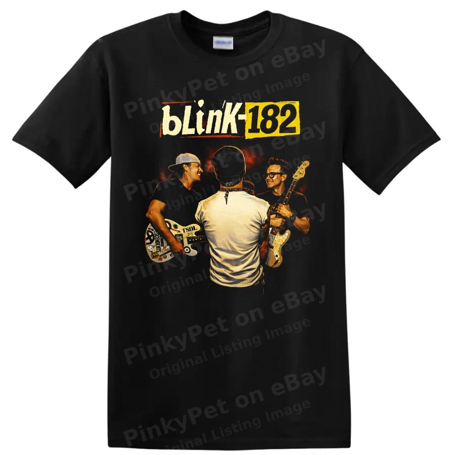 Blink 182 Band T Shirt w/ Guitar Players Retro Rock Concert Graphic Art Tee