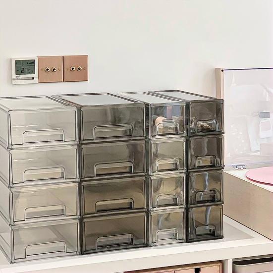 Face Masque Drawer Storage Box Clear PET Large Capacity Multifunctional Stationery Makeup Office Supplies Jewelry Accessories Organizer Container
