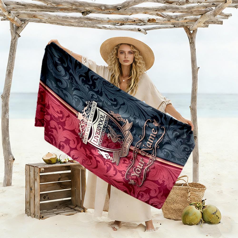 Liverpool Customize Your Name Beach Towel Soft Durable Quick-Dry Suitable for Sports Travel Swimming Yoga Bathroom Beach And Pool