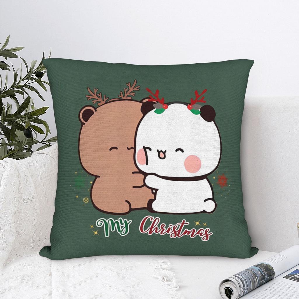 BuBu Panda DuDu Bear Christmas Love Pillowcase Cushion Cover Decorations Xmas Cute Throw Pillow Case Cover Home Drop Shipping