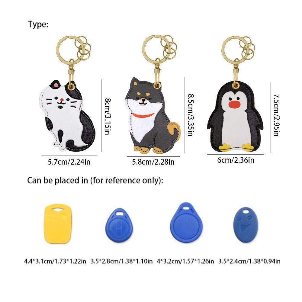Dog Siamese Cat Keychain Meow Shiba Inu Card Cover Creative Fortune Cat Pendant Couple