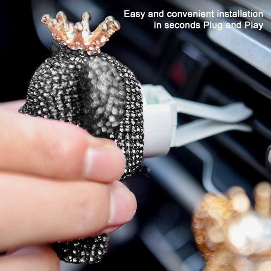 Автомобильный освежитель воздуха со стразами и медведем, крепление к вентиляционному отверстию, длительный аромат, удаление запаха, зажим, тип автомобильного воздуховыпускного отверстия, диффузор для ароматерапии, автомобиль
