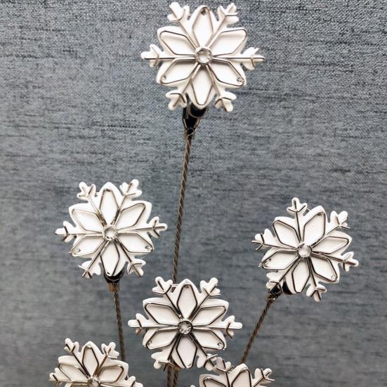 Snowflake Photo Tree Holder Clip for Memo Paper Note Photo Display 8 Branches Tree Card Holder Metal Picture Frame Stand for Home Office Desk Decor