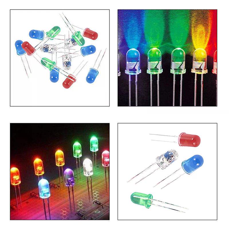 150pcs/box 3mm 5mm LED Light Emitting Diode Electronic Kit White Yellow Red Green Blue Assorted Kit DIY LEDs Photodiode