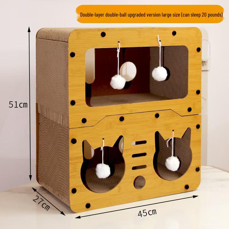 Multifunctional Cat Tree & Scratching Board with Nest and Toy