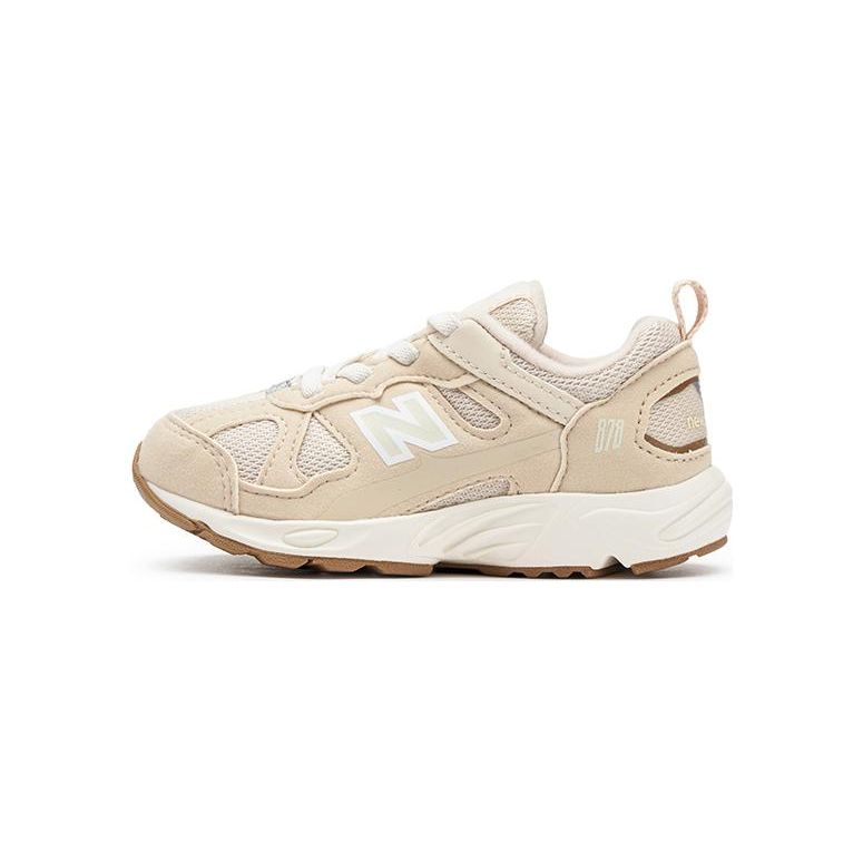 New Balance NB 878 Comfortable Versatile Shock Absorbing Durable Low Top Walking Shoes Baby Shoes Off-White Brown IV878EC1