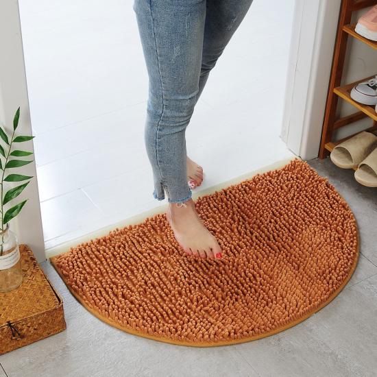 Коврик для пола Ковер Прихожая Водопоглощение Коврик для ног Ванная Машинная стирка Спальня Нескользящий коврик Домашний Полукруглый Шенилл
