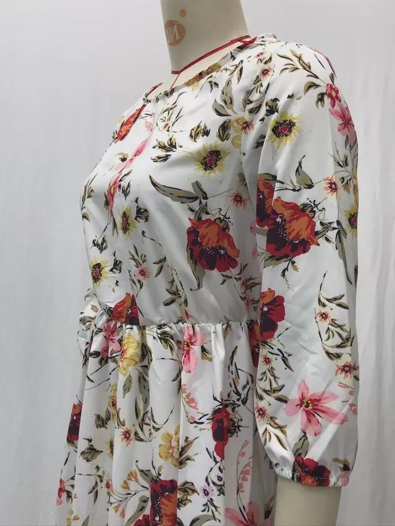 2025 г. шифоновое облегающее длинное платье с цветочным принтом в европейском и американском стиле