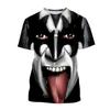 Новые футболки Rock Kiss Band с 3D принтом для мужчин и женщин, футболка с короткими рукавами и круглым вырезом, уличная одежда, большие детские топы в стиле Харадзюку, футболки, одежда